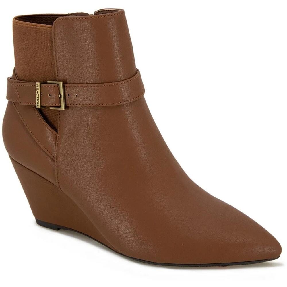 Kenneth Cole Reaction Womens Emmie Brown Wedge Boots 5 Medium